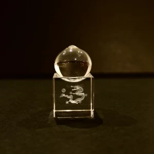 水晶宝珠と龍台座セット(小)